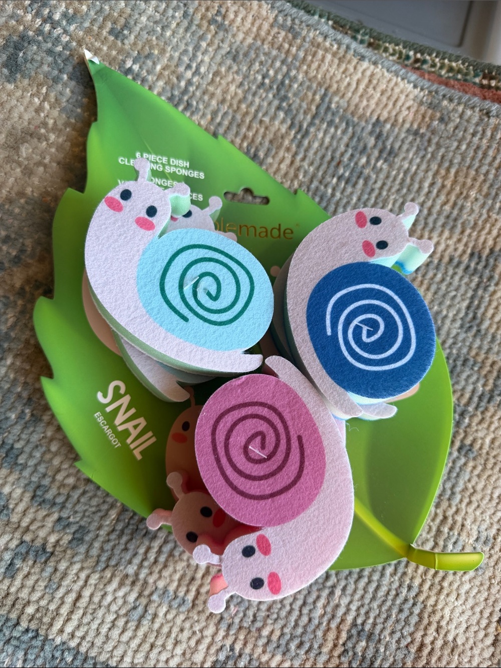 Cute Snail Dish Cleaning Sponges - Pastel Pink, Blue, Teal